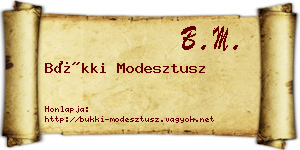 Bükki Modesztusz névjegykártya